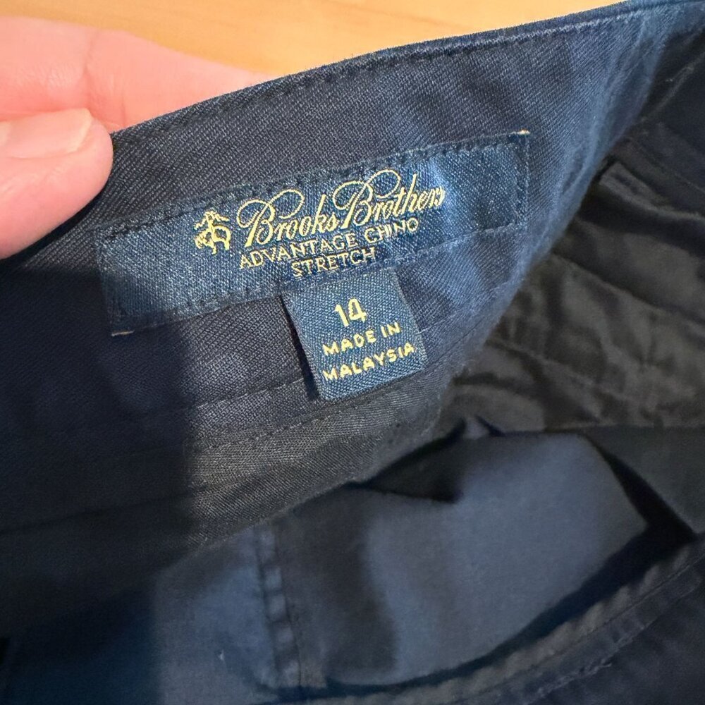 Brooks Brothers Womens Cotton Twill Blend Academia Corporate Trousers Sz 14 Navy - Picture 6 of 12
